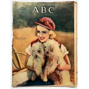 RARE Spanish 1933 Bette Davis Magazine ABC, All About Eve, Baby Jane, Hollywood